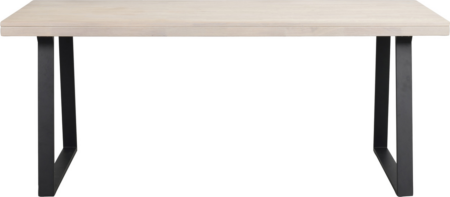 Spisebord Rowico Brooklyn hvidkalket massiv eg med sorte metalben L170ÃB95 cm FSCÂ®